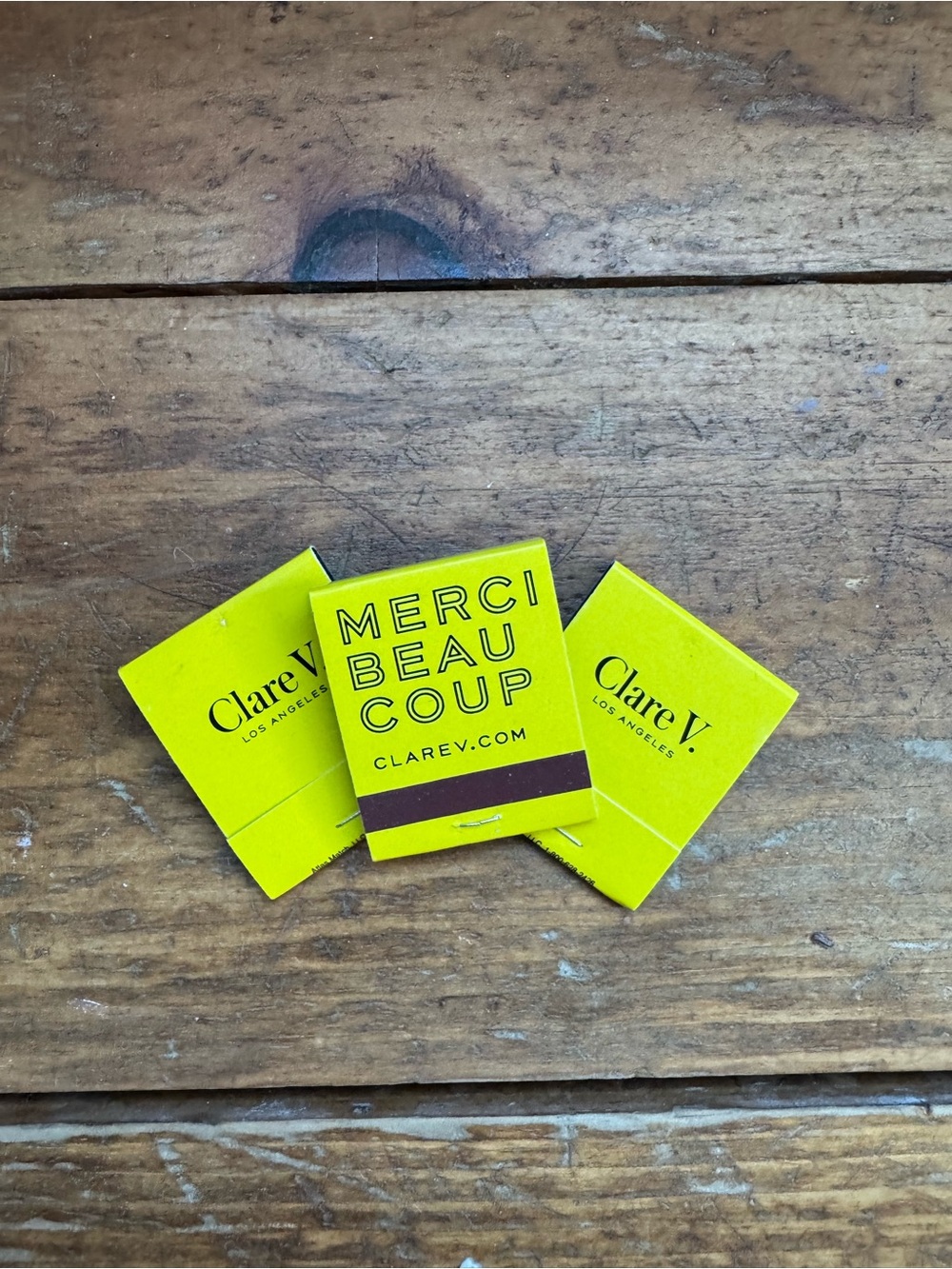 3 Clare V Neon Yellow Matchbooks- Clare V